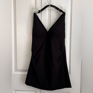 LL BEAN WOMENS SWIMSUIT, BLACK, SIZE 16